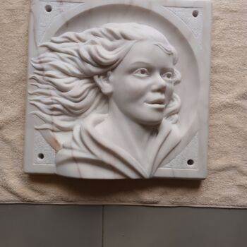 Sculpture intitulée "Bas Relief de Jeune…" par Dedalus_ad, Œuvre d'art originale, Pierre
