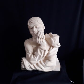 Sculptuur getiteld "Le Songeur" door Dedalus_ad, Origineel Kunstwerk, Steen