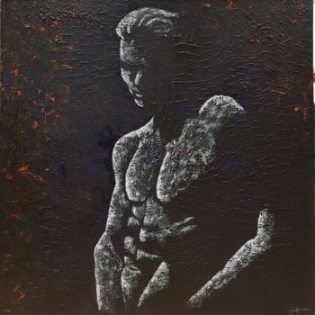 Painting titled "Nu masculin" by Ded, Original Artwork, Acrylic