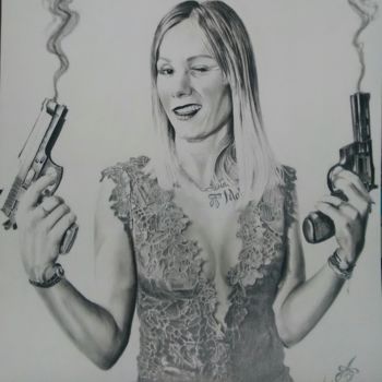 Drawing titled "Gangsta boom boom" by André Tognotti, Original Artwork, Charcoal