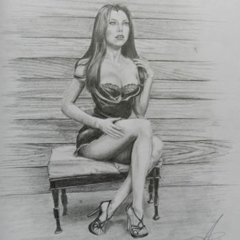 Dessin intitulée "tabouret" par André Tognotti, Œuvre d'art originale, Crayon