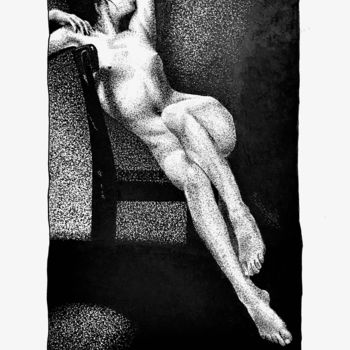 Dibujo titulada "nu-dots-01.jpg" por D.H.Louis, Obra de arte original, Tinta