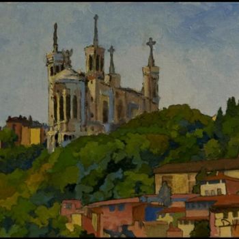 Картина под названием "Lyon - Basilique Fo…" - D.H.Louis, Подлинное произведение искусства