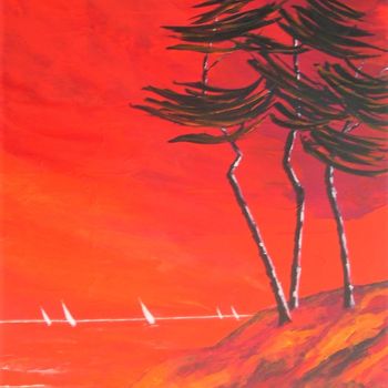 Malarstwo zatytułowany „les pins maritimes” autorstwa Denise Lecocq, Oryginalna praca, Akryl