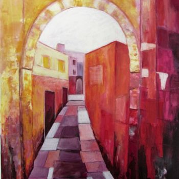 Malerei mit dem Titel "sous le porche" von Denise Lecocq, Original-Kunstwerk, Acryl