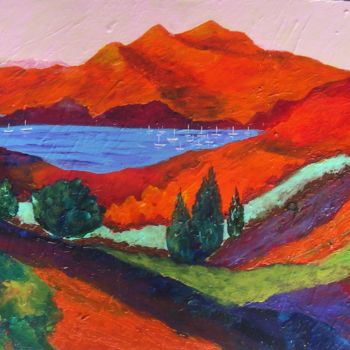 Peinture intitulée "le-lac.jpg" par Denise Lecocq, Œuvre d'art originale, Acrylique