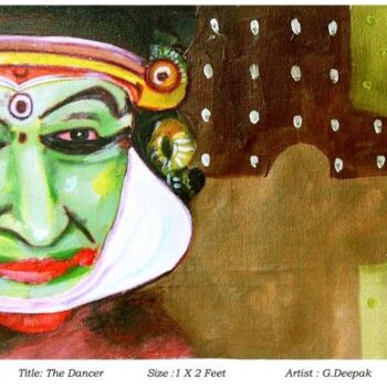 Peinture intitulée "Dancer" par Deepak Guddadakeri, Œuvre d'art originale, Huile