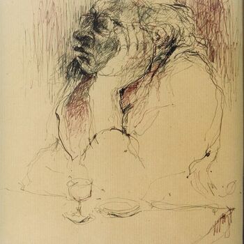 Dibujo titulada "reverie-aigre-matin…" por Jacques Deffontaine, Obra de arte original, Tinta