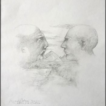 Dessin intitulée ""La méfiance face à…" par Jacques Deffontaine, Œuvre d'art originale, Crayon