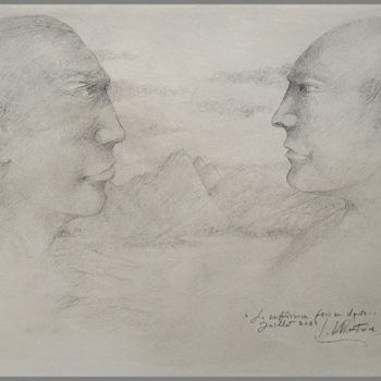 Drawing titled ""La suffisance face…" by Jacques Deffontaine, Original Artwork, Pencil