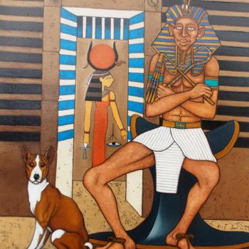 Painting titled "le-pharaon.jpg" by Michel Provost, Original Artwork, Oil