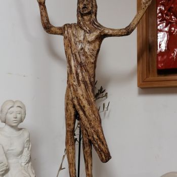 Sculpture titled "Cristo risorto" by Vincenzo De Filippis, Original Artwork, Plaster