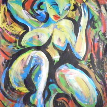 Painting titled "ню" by Victor Tretyakov, Original Artwork, Oil