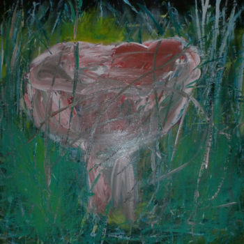 Malerei mit dem Titel "Mushroom at dusk" von Thea De Gier, Original-Kunstwerk