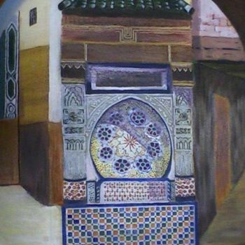 Peinture intitulée "Nejjarine_Fes_Maroc" par Mounir Dehane, Œuvre d'art originale