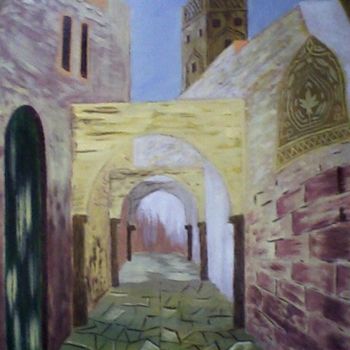 Painting titled "Fes" by Mounir Dehane, Original Artwork