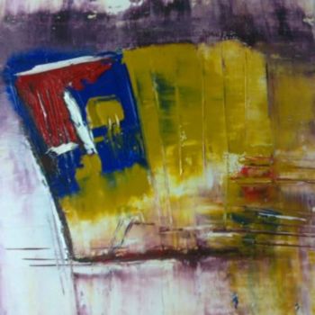 Painting titled "Abstrait 4" by Mounir Dehane, Original Artwork, Oil