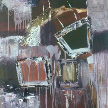 Malerei mit dem Titel "Abstrait 0007" von Mounir Dehane, Original-Kunstwerk, Öl