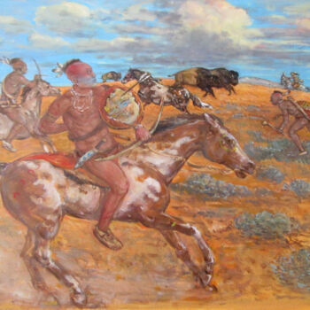 Painting titled "Landscape 6" by Dejan Djurovic, Original Artwork, Oil Mounted on Wood Stretcher frame