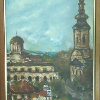 Painting titled "Belgrade 1994." by Dejan Gulicoski, Original Artwork, Oil