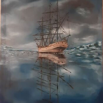 Malerei mit dem Titel "mystery" von Dejan Gulicoski, Original-Kunstwerk, Öl