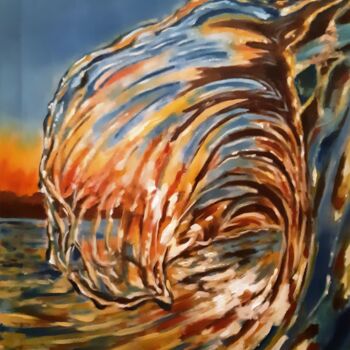 Картина под названием "sun king 5" - Dejan Gulicoski, Подлинное произведение искусства, Масло Установлен на Деревянная рама…