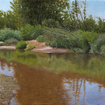 Painting titled "Lost River" by Dejan Trajkovic, Original Artwork, Oil