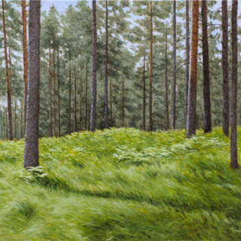 Painting titled "Summer in the Pine…" by Dejan Trajkovic, Original Artwork, Oil