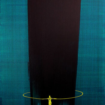 Painting titled "figure on stage" by Dek, Original Artwork, Acrylic
