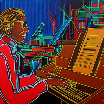 Painting titled "the pianist in the…" by Dek, Original Artwork, Acrylic