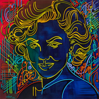 Painting titled "Marylin" by Dek, Original Artwork, Acrylic Mounted on Wood Stretcher frame