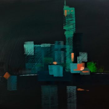 Картина под названием "across the Thames" - Deke Wightman, Подлинное произведение искусства, Акрил