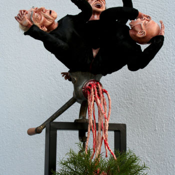 Sculpture intitulée "The life goes on" par Dekoque, Œuvre d'art originale, Fil de fer