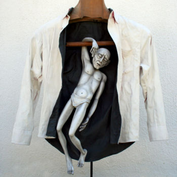 Sculptuur getiteld "Depression" door Dekoque, Origineel Kunstwerk, Papier maché