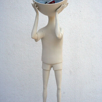 Sculpture titled "The boat" by Dekoque, Original Artwork, Paper maché