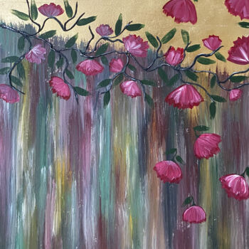 Peinture intitulée "Sakura bloom" par Elena Dobkin, Œuvre d'art originale, Acrylique Monté sur Châssis en bois