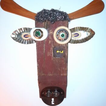 Sculpture titled "VACHE 2" by Catherine Delaforge (KTY95), Original Artwork, Wood