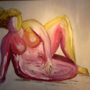 Картина под названием "ROSE BONBON" - Joel Delafosse, Подлинное произведение искусства, Масло