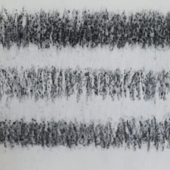 제목이 "Vibrations"인 그림 Remi Delaplace로, 원작, 숯 나무 들것 프레임에 장착됨