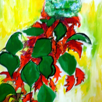 제목이 "Garden"인 미술작품 Remi Delaplace로, 원작, 아크릴 나무 들것 프레임에 장착됨