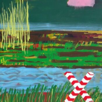 Картина под названием "Point de vue 2" - Remi Delaplace, Подлинное произведение искусства, Акрил Установлен на Деревянная ра…