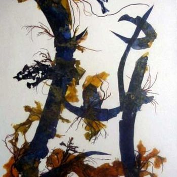Peinture intitulée "tableau d'algues ma…" par Delaval, Œuvre d'art originale, Autre