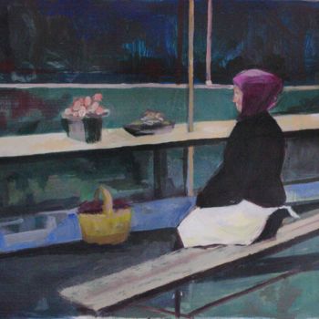 Painting titled "Attente" by Christian Delavelle, Original Artwork, Acrylic