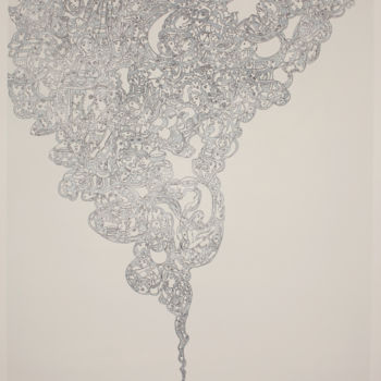 Картина под названием "Smoke in white" - Juan Del Balso, Подлинное произведение искусства, Чернила