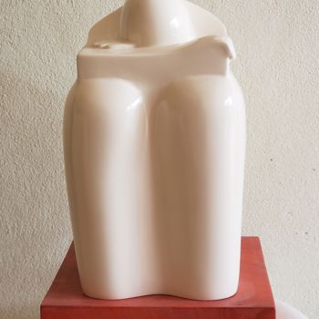Sculptuur getiteld "Introspection in wh…" door Juan Del Balso, Origineel Kunstwerk, Hars