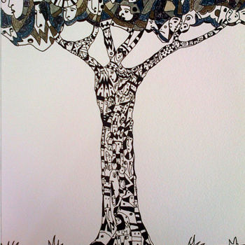 Dibujo titulada "Earth" por Juan Del Balso, Obra de arte original, Tinta