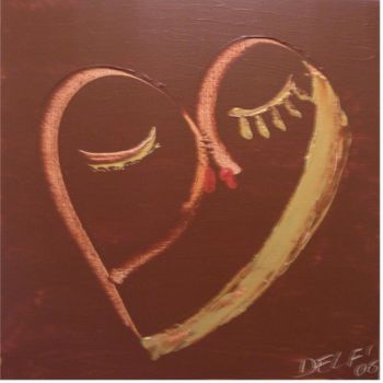 Painting titled "Le Baiser" by Delf, Original Artwork