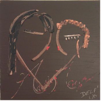 Painting titled "37 ans, ton baiser" by Delf, Original Artwork, Oil