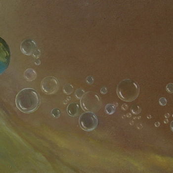 Pittura intitolato "la-bulle-turbulente…" da Délice, Opera d'arte originale
