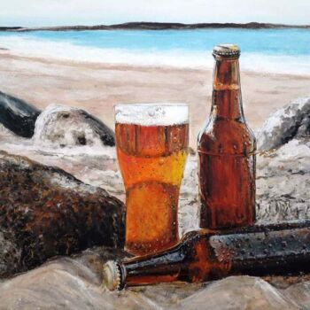 Peinture intitulée "Beer on the beach" par Della Camilleri, Œuvre d'art originale, Acrylique